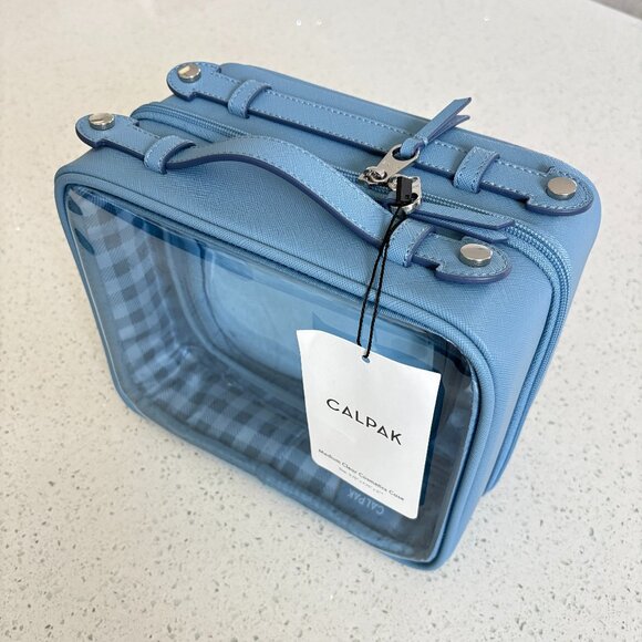 Calpak Handbags - Medium Clear Cosmetics Case in French Blue